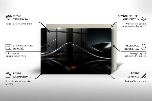 Kuchynská doska zo skla Abstraktný 3D dizajn
