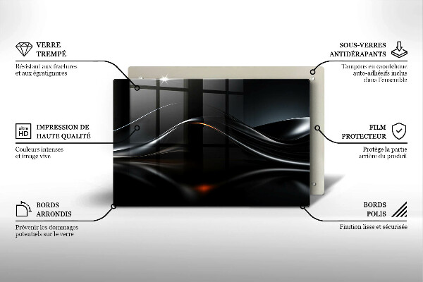 Kuchynská doska zo skla Abstraktný 3D dizajn