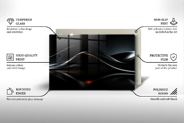Kuchynská doska zo skla Abstraktný 3D dizajn