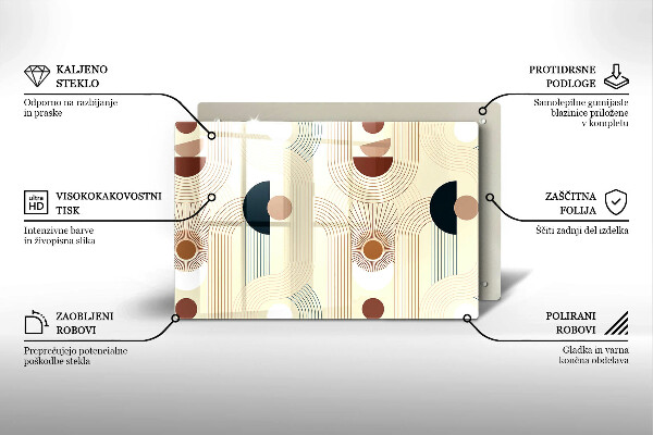 Kuchynská doska zo skla Boho geometrické tvary