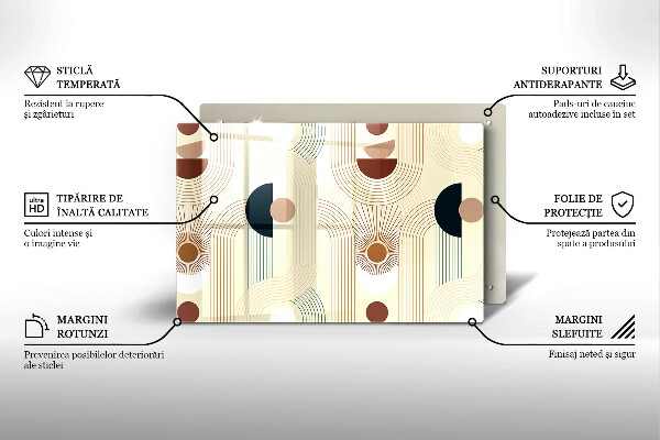 Kuchynská doska zo skla Boho geometrické tvary