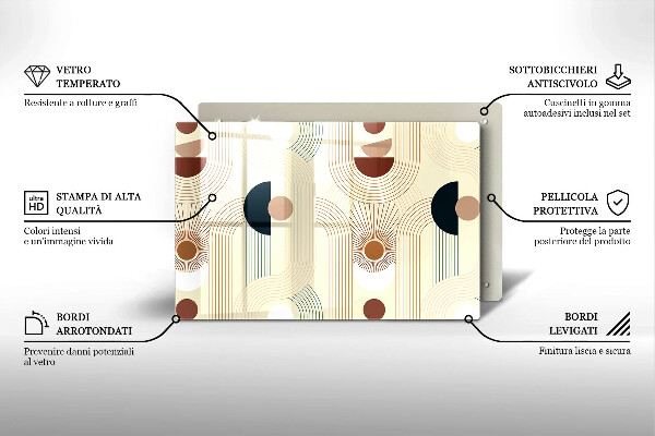 Kuchynská doska zo skla Boho geometrické tvary