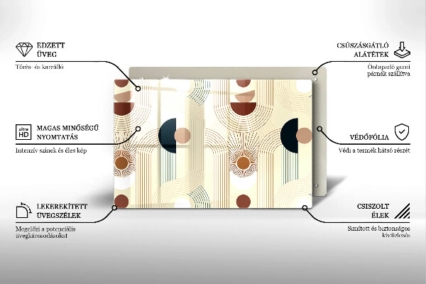 Kuchynská doska zo skla Boho geometrické tvary