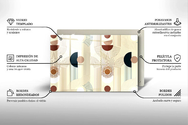 Kuchynská doska zo skla Boho geometrické tvary