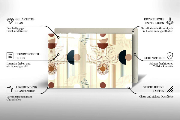 Kuchynská doska zo skla Boho geometrické tvary