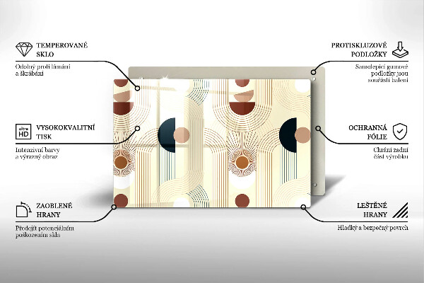 Kuchynská doska zo skla Boho geometrické tvary