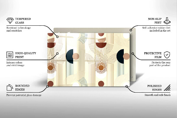 Kuchynská doska zo skla Boho geometrické tvary