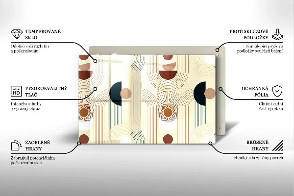 Kuchynská doska zo skla Boho geometrické tvary