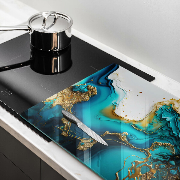 Kuchynská doska zo skla Tyrkysová abstrakcia