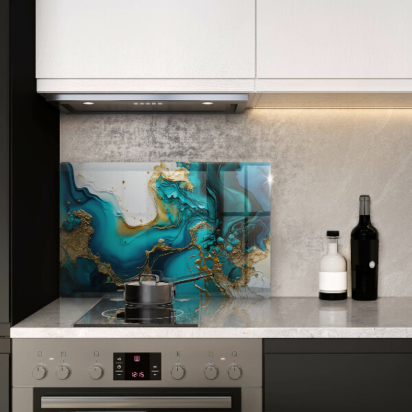 Kuchynská doska zo skla Tyrkysová abstrakcia