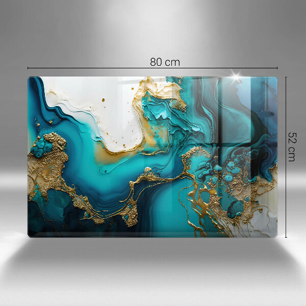 Kuchynská doska zo skla Tyrkysová abstrakcia