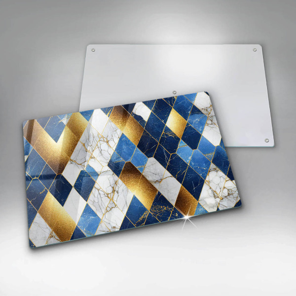 Kuchynská doska zo skla Zlaté mramorové kosoštvorce