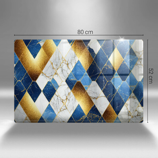 Kuchynská doska zo skla Zlaté mramorové kosoštvorce