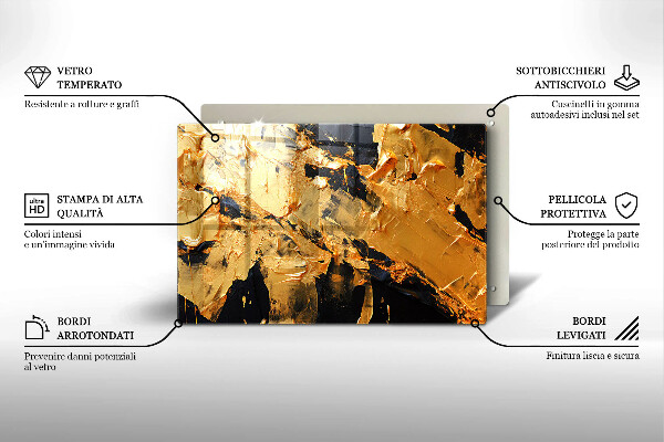 Kuchynská doska zo skla Elegantná textúra laku