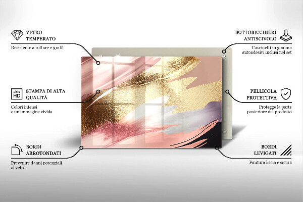 Kuchynská doska zo skla Pastelové škvrny