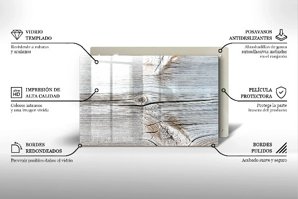 Kuchynská doska zo skla Svetlá štruktúra dreva