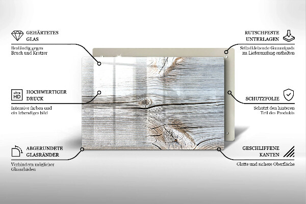Kuchynská doska zo skla Svetlá štruktúra dreva