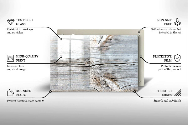 Kuchynská doska zo skla Svetlá štruktúra dreva