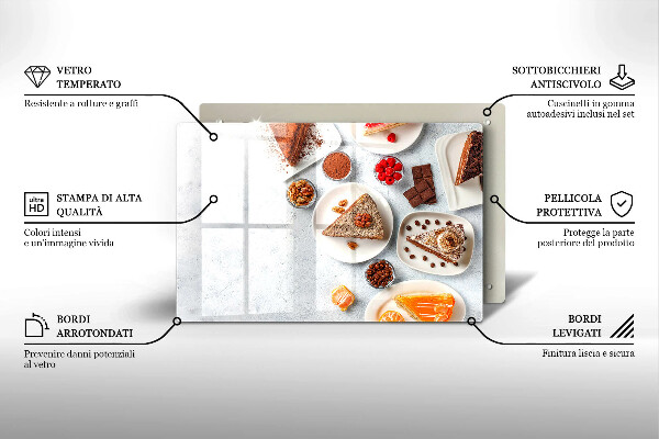 Kuchynská doska zo skla Sladkosť koláča