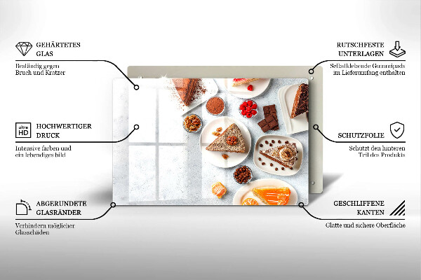 Kuchynská doska zo skla Sladkosť koláča
