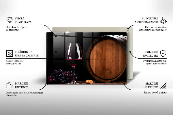 Kuchynská doska zo skla Sudový pohár na víno