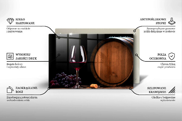 Kuchynská doska zo skla Sudový pohár na víno