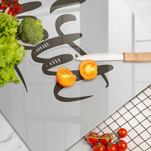 Kuchynská doska zo skla Nápis Bon Appetit