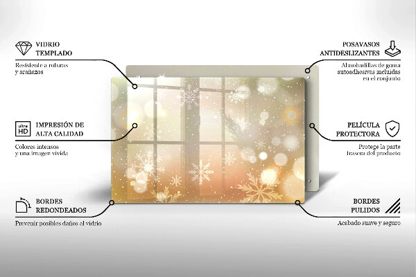 Kuchynská doska zo skla Snehové vločky