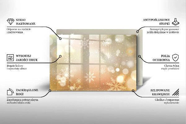 Kuchynská doska zo skla Snehové vločky