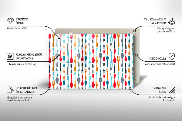 Kuchynská doska zo skla Ilustrácia lyžice