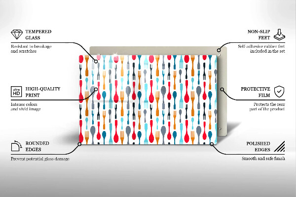 Kuchynská doska zo skla Ilustrácia lyžice