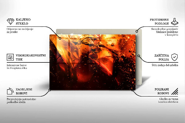 Kuchynská doska zo skla Kolový nápoj s ľadom