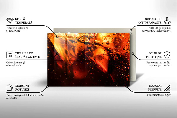 Kuchynská doska zo skla Kolový nápoj s ľadom