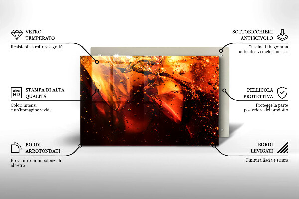 Kuchynská doska zo skla Kolový nápoj s ľadom