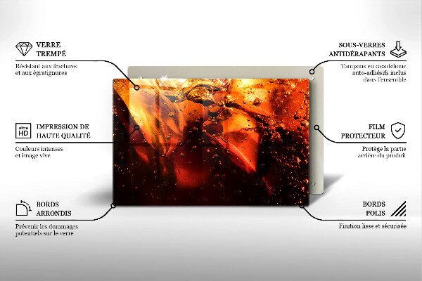 Kuchynská doska zo skla Kolový nápoj s ľadom