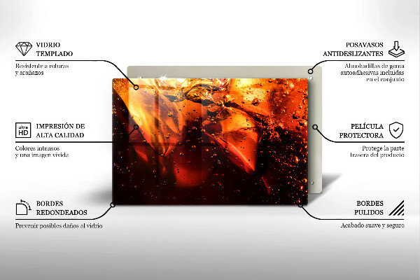 Kuchynská doska zo skla Kolový nápoj s ľadom