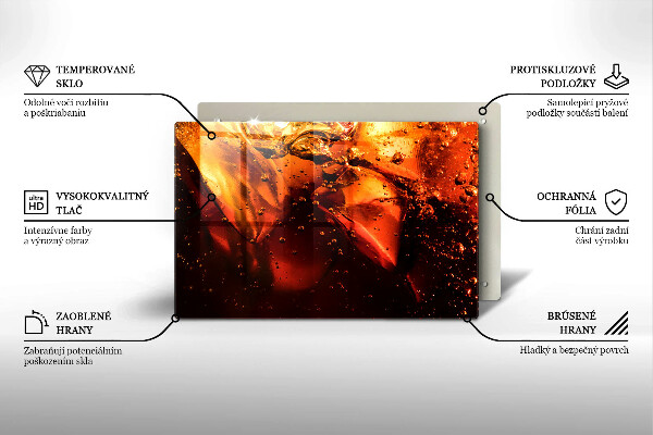 Kuchynská doska zo skla Kolový nápoj s ľadom