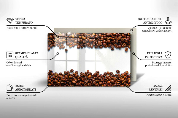 Kuchynská doska zo skla Kávové zrná