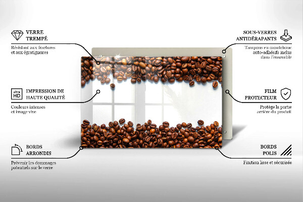 Kuchynská doska zo skla Kávové zrná