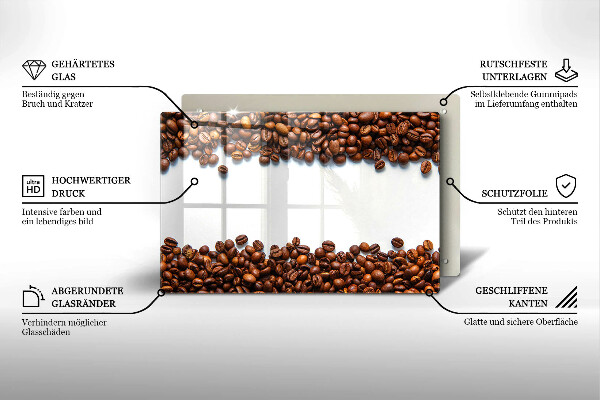 Kuchynská doska zo skla Kávové zrná