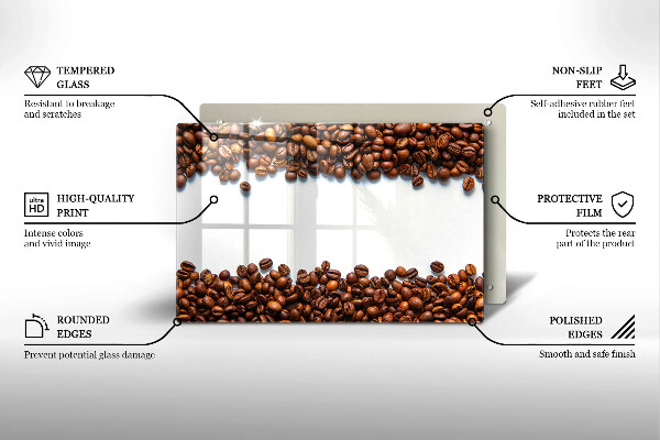 Kuchynská doska zo skla Kávové zrná