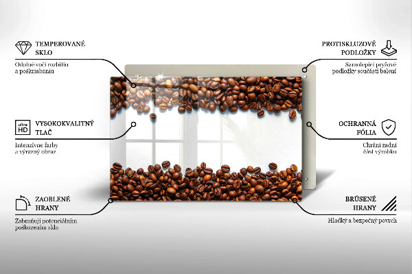 Kuchynská doska zo skla Kávové zrná