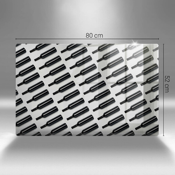 Kuchynská doska zo skla Čierne fľaše na víno