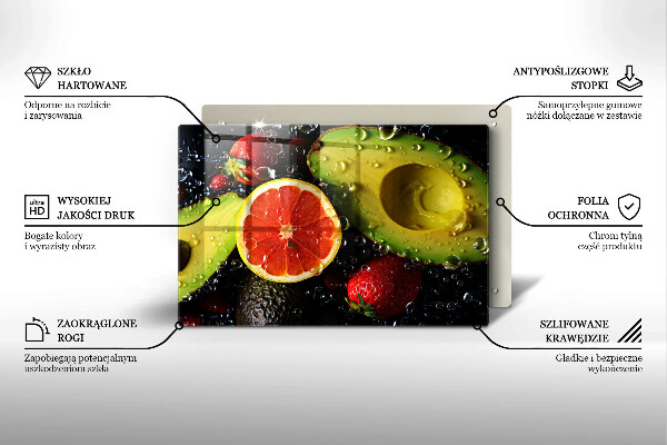 Kuchynská doska zo skla Ovocie a zelenina