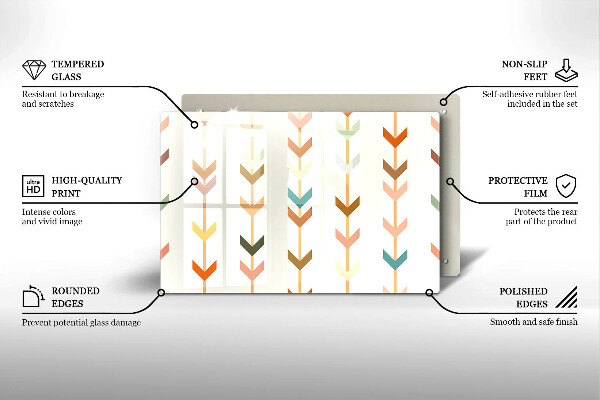Kuchynská doska zo skla Geometrické prvky