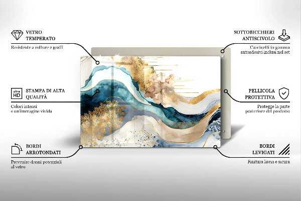 Kuchynská doska zo skla Farebný mramor