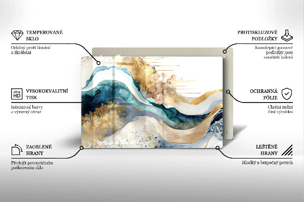 Kuchynská doska zo skla Farebný mramor