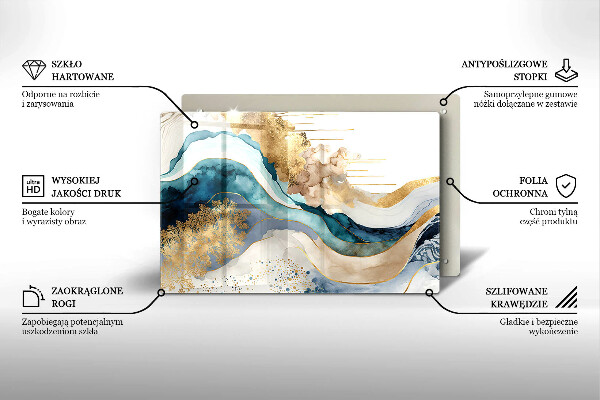 Kuchynská doska zo skla Farebný mramor