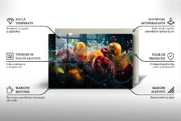 Kuchynská doska zo skla Ovocie vo vode