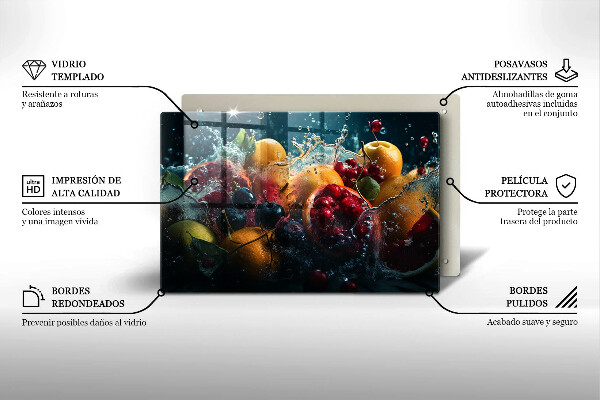 Kuchynská doska zo skla Ovocie vo vode